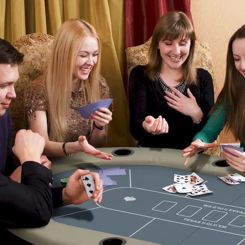 Foldable 70" Oval Poker Game Table for 10 Players