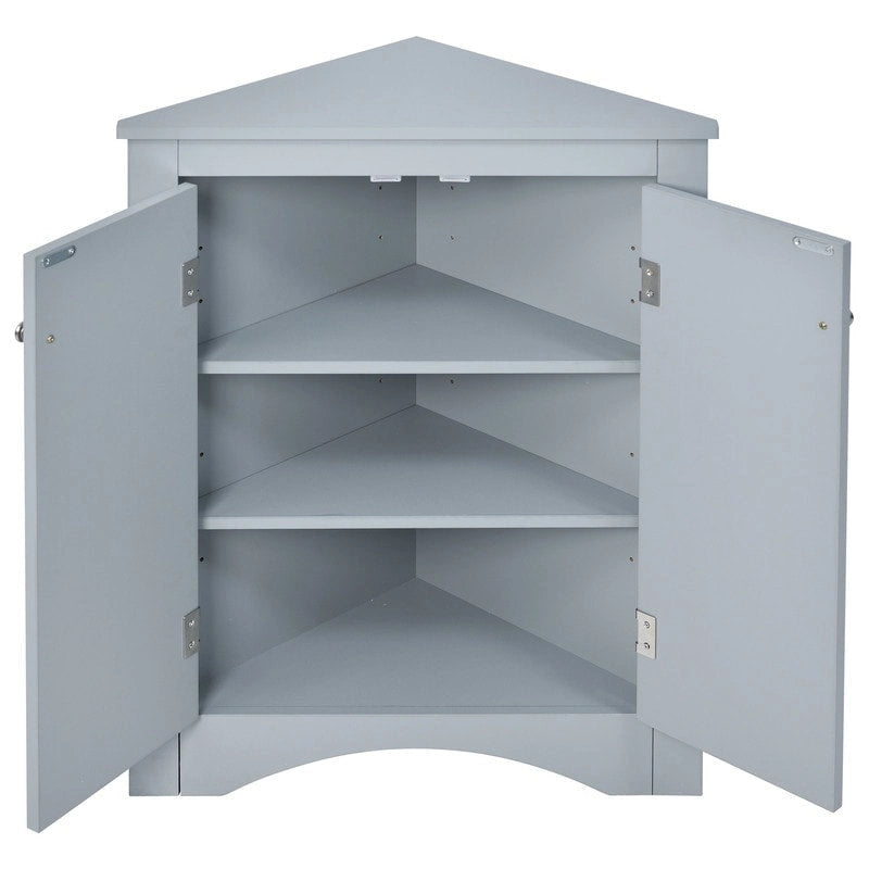 Triangle Bathroom Storage Cabinet with Adjustable Shelves