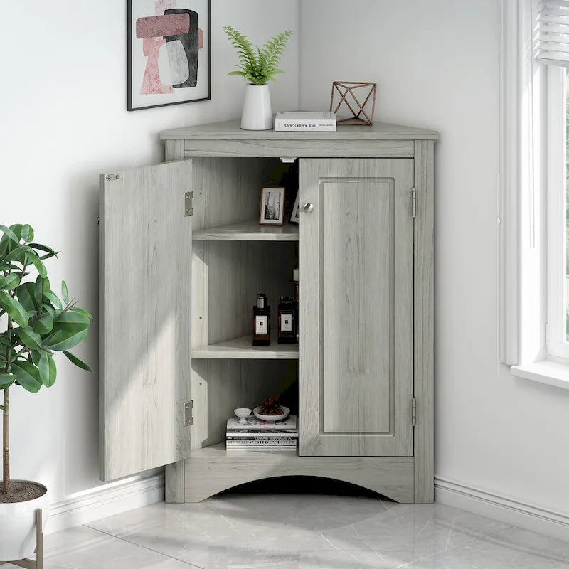 Triangle Bathroom Storage Cabinet with Adjustable Shelves
