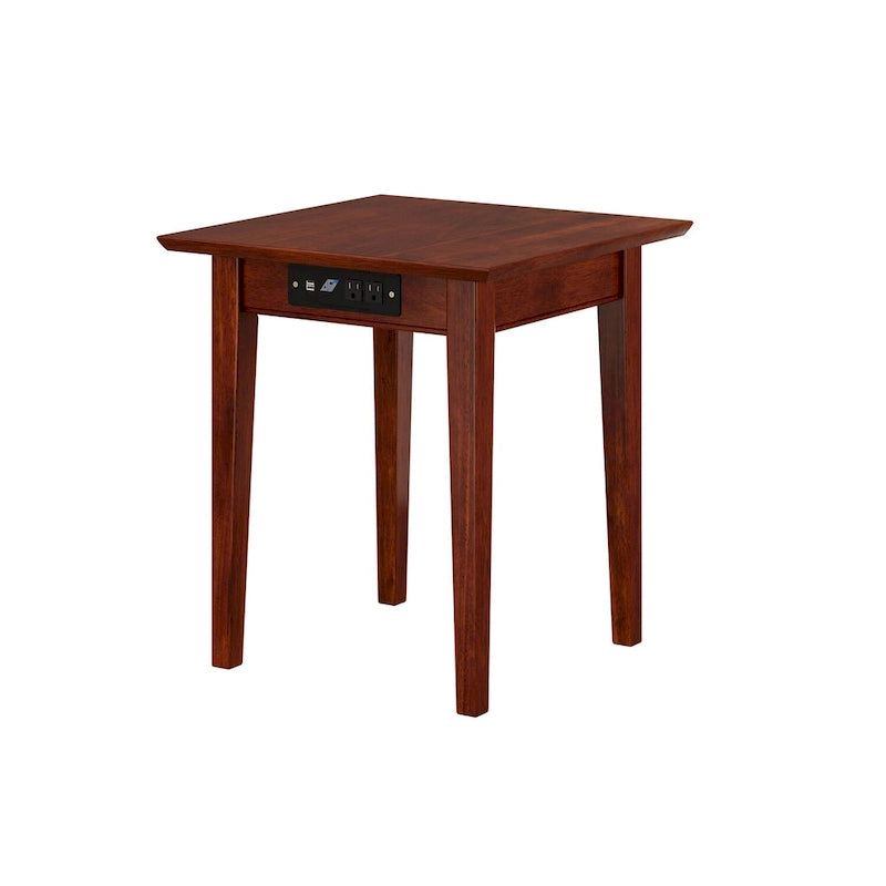 End Table with USB Charger in Walnut