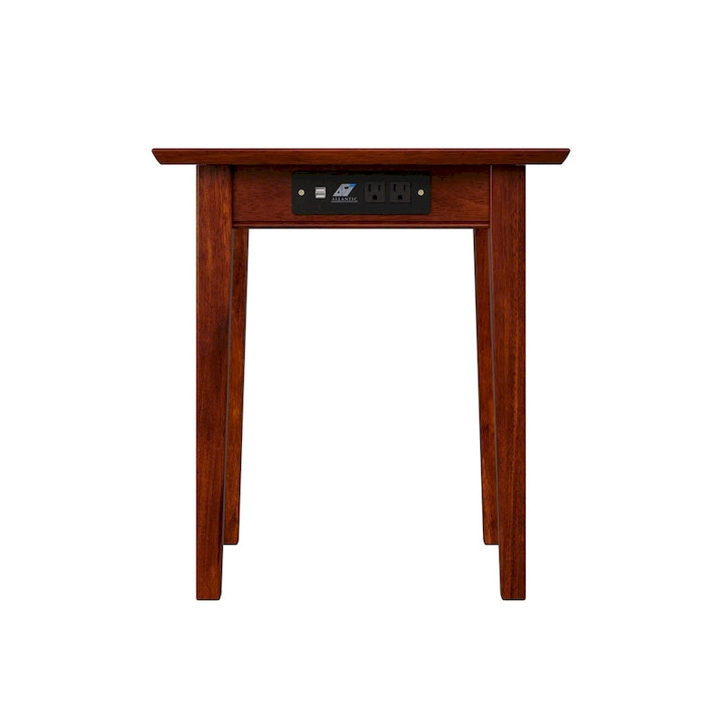 End Table with USB Charger in Walnut