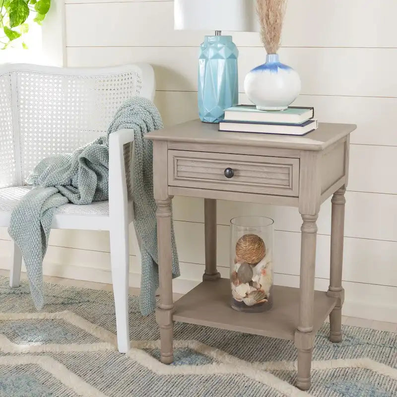 1-Drawer Lower Shelf Nightstand Accent Table - 19W x 15.8L x 26H