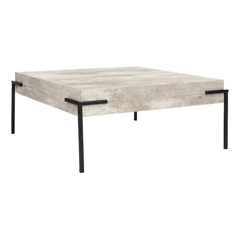 Square Coffee Table 32Wx32Dx14H - Light Grey & Black