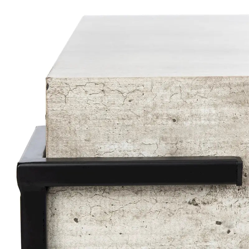 Square Coffee Table 32Wx32Dx14H - Light Grey & Black
