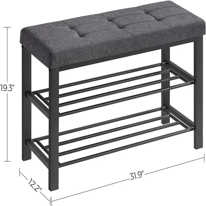 3-Tier Shoe Rack for Entryway - 12.2"D x 31.9"W x 19.3"H