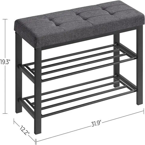3-Tier Shoe Rack for Entryway - 12.2"D x 31.9"W x 19.3"H