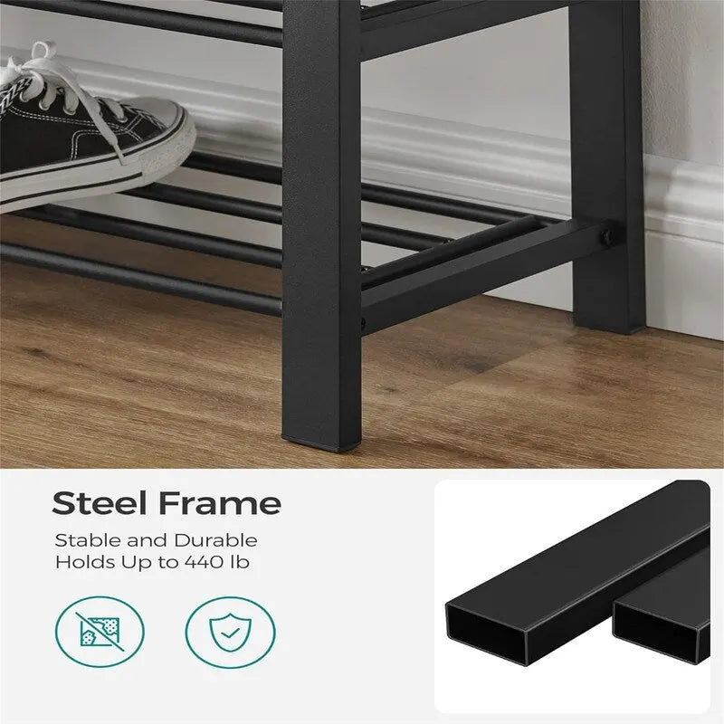 3-Tier Shoe Rack for Entryway - 12.2"D x 31.9"W x 19.3"H