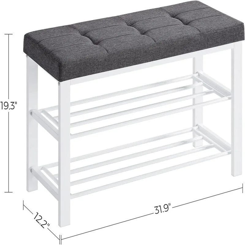 3-Tier Shoe Rack for Entryway - 12.2"D x 31.9"W x 19.3"H