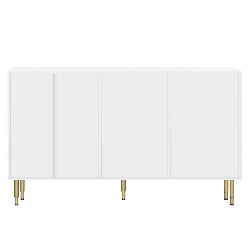 Modern Sideboard Buffet Cabinet with Glass Doors & Drawers