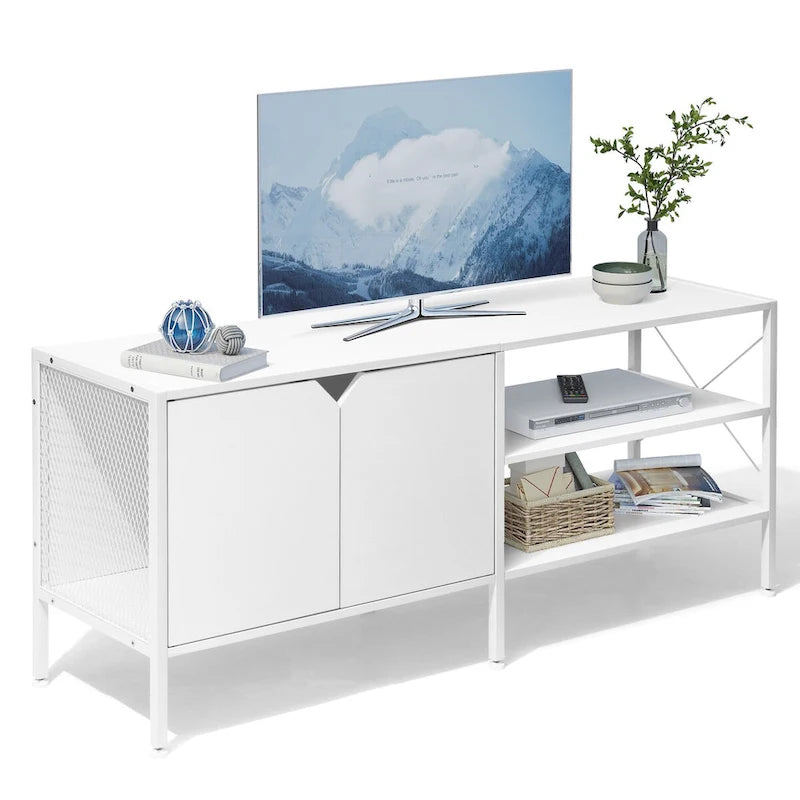 TV Stand Entertainment Center with Storage Cabinet - 55.1" W × 15.7" D × 24" H