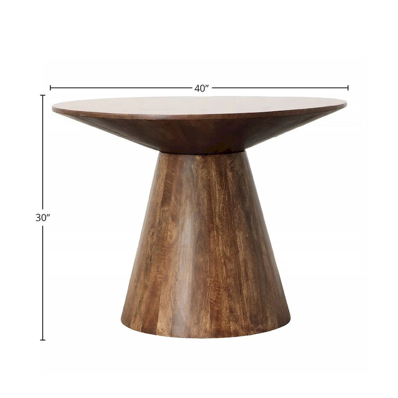 40" Square Mango Wood Dining Table, Medium Brown