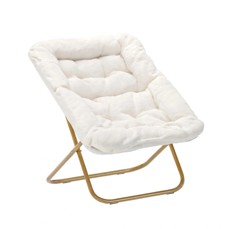 Folding Oversized Saucer Chair with Steel Frame