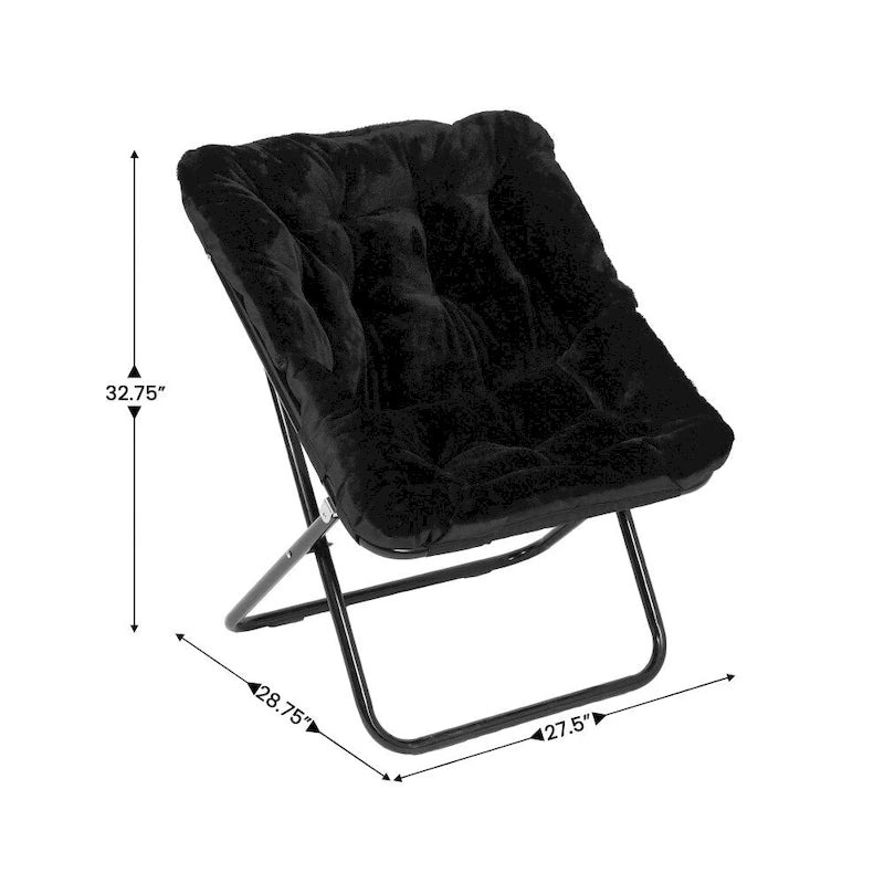 Folding Oversized Saucer Chair with Steel Frame