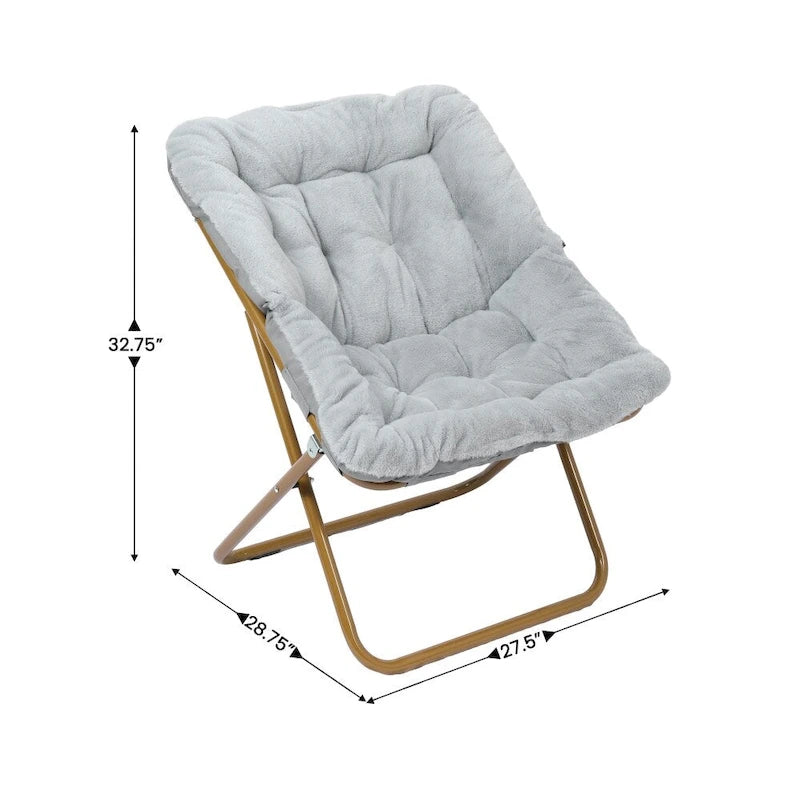 Folding Oversized Saucer Chair with Steel Frame