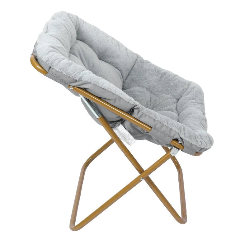 Folding Oversized Saucer Chair with Steel Frame