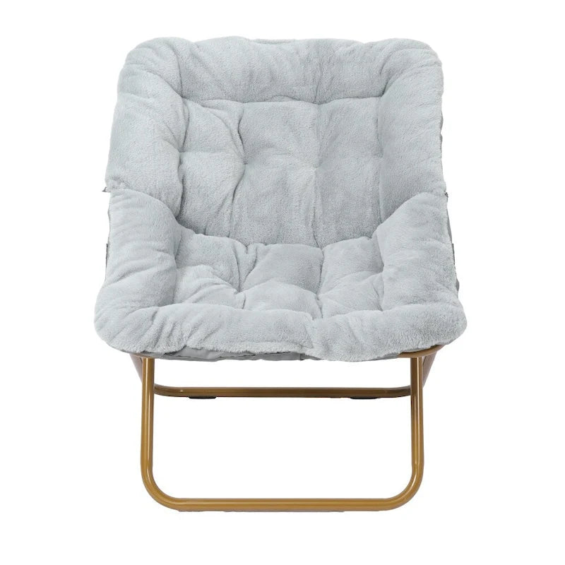 Folding Oversized Saucer Chair with Steel Frame