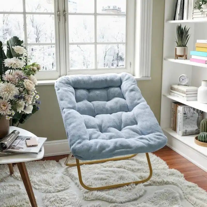 Folding Oversized Saucer Chair with Steel Frame