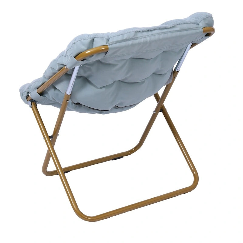 Folding Oversized Saucer Chair with Steel Frame