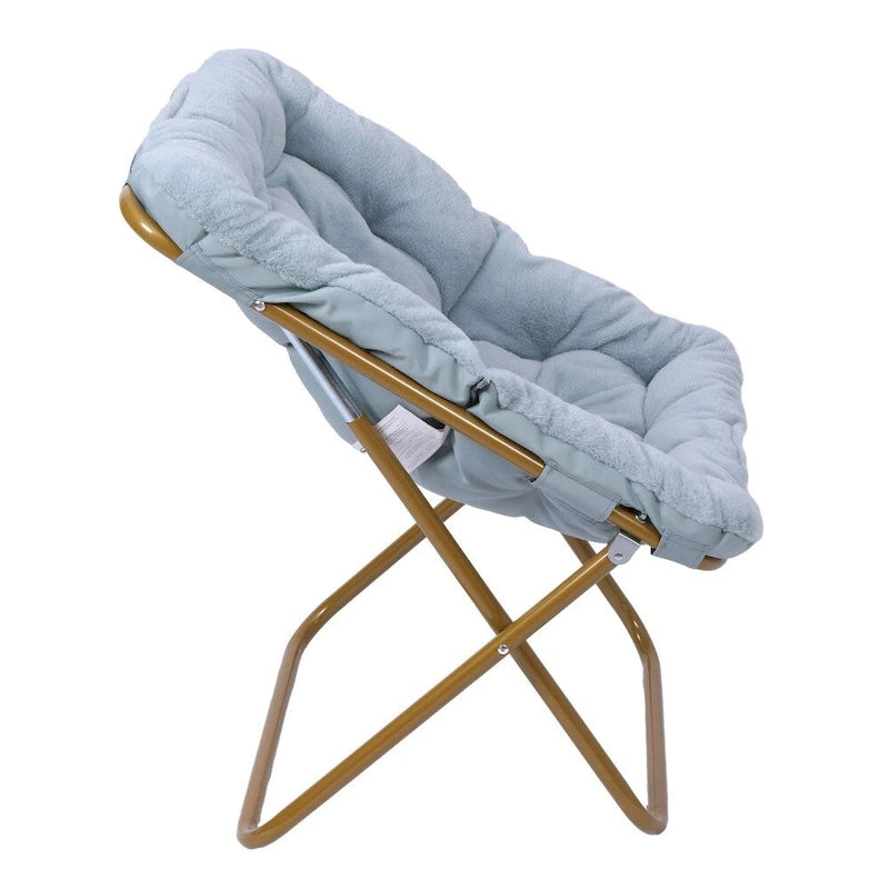 Folding Oversized Saucer Chair with Steel Frame