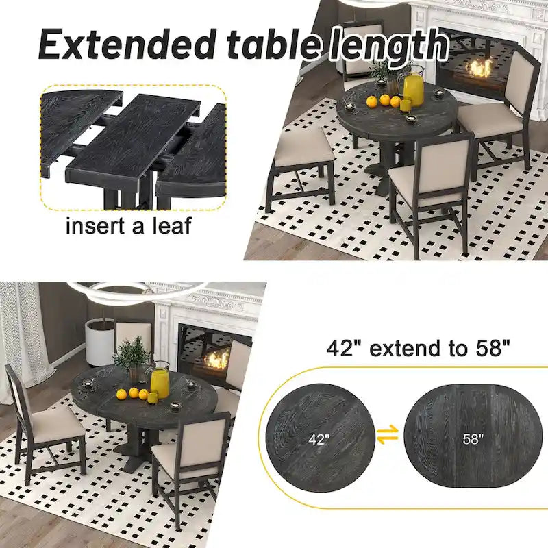 Retro Style Extendable Dining Table