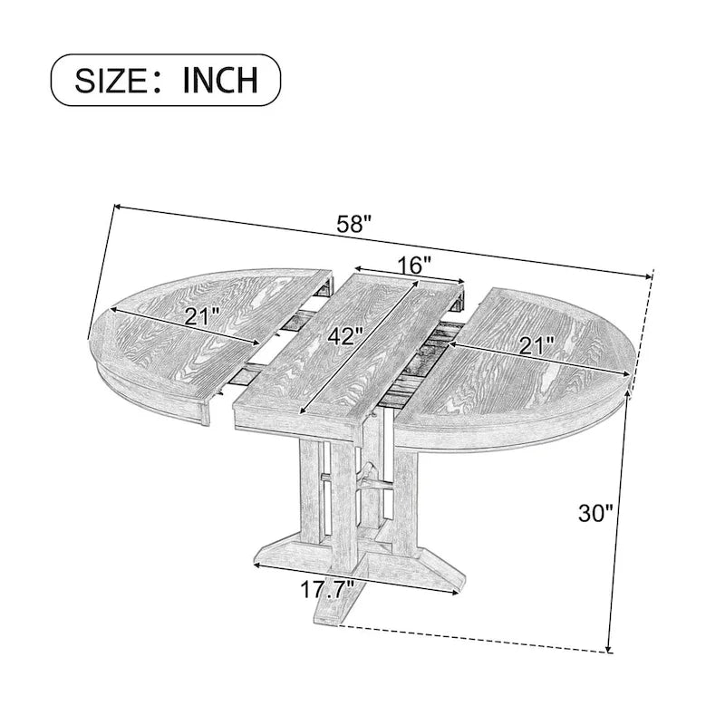 Retro Style Extendable Dining Table