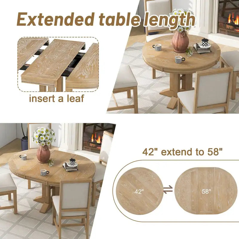 Retro Style Extendable Dining Table