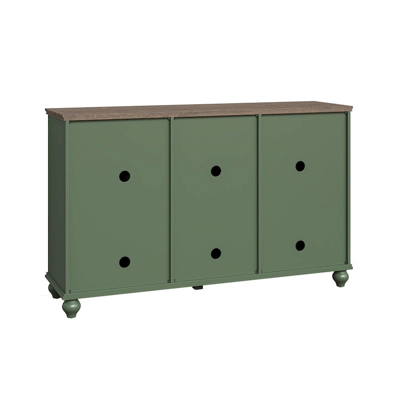 55" Vintage Buffet Sideboard Cabinet with Drawers & Glass Doors