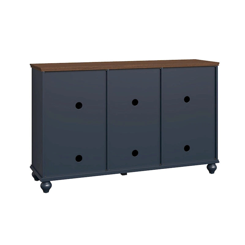 55" Vintage Buffet Sideboard Cabinet with Drawers & Glass Doors