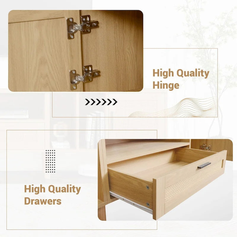 TV Stand for TVs up to 80 with Solid Wood Legs and Ample Storage