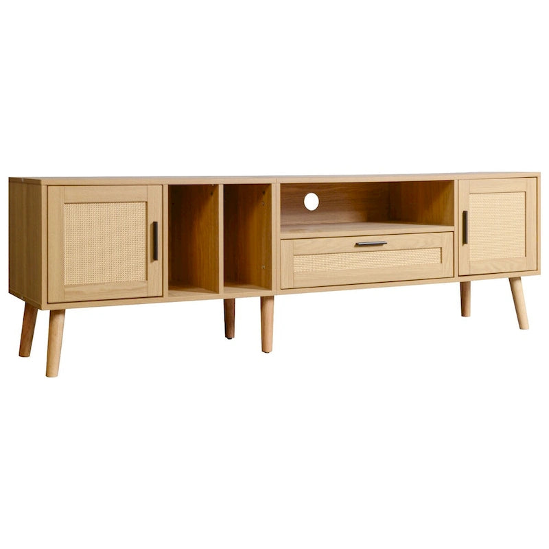 TV Stand for TVs up to 80 with Solid Wood Legs and Ample Storage