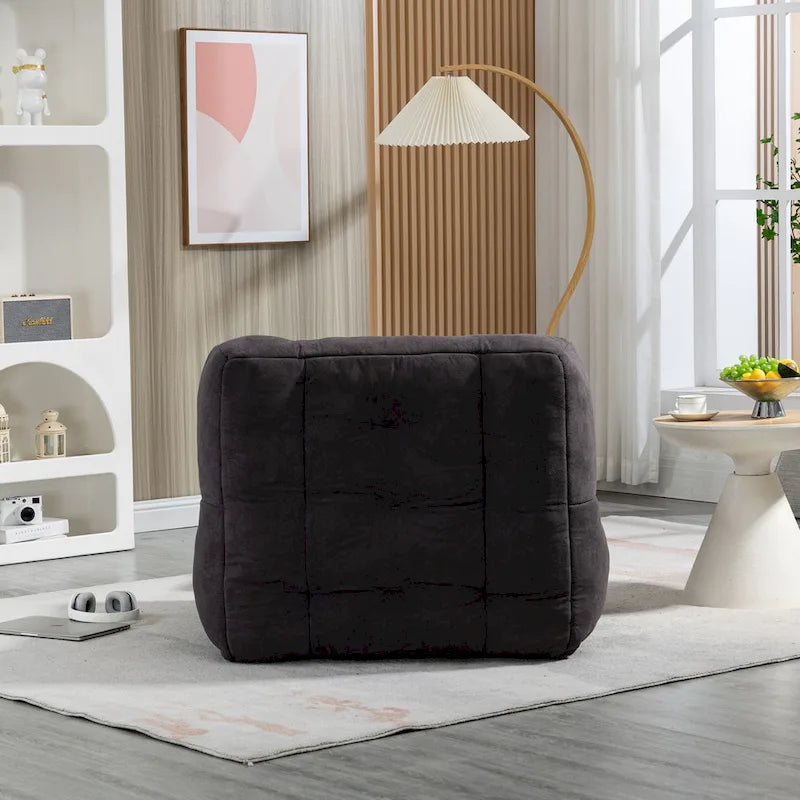 Fluffy Bean Bag Chair, Super Soft Lazy Sofa with Memory Foam and Ottoman, Indoor Modern Bean Bag Chair