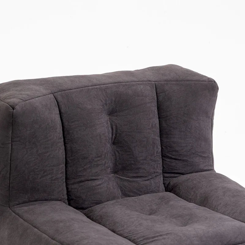 Fluffy Bean Bag Chair, Super Soft Lazy Sofa with Memory Foam and Ottoman, Indoor Modern Bean Bag Chair