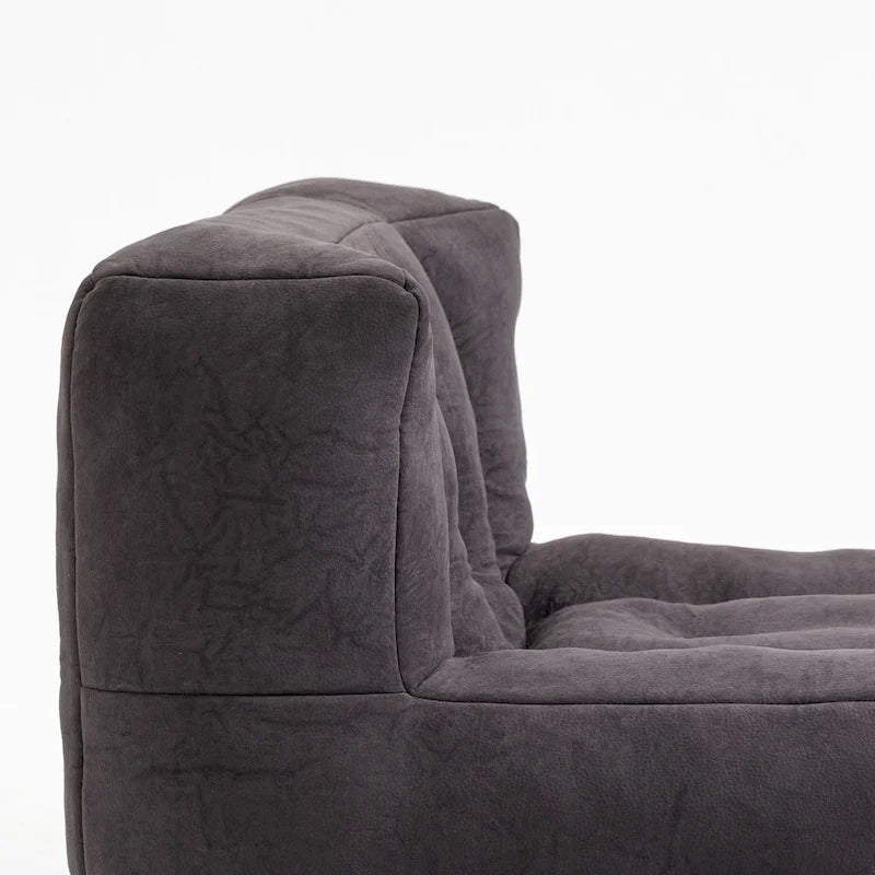 Fluffy Bean Bag Chair, Super Soft Lazy Sofa with Memory Foam and Ottoman, Indoor Modern Bean Bag Chair