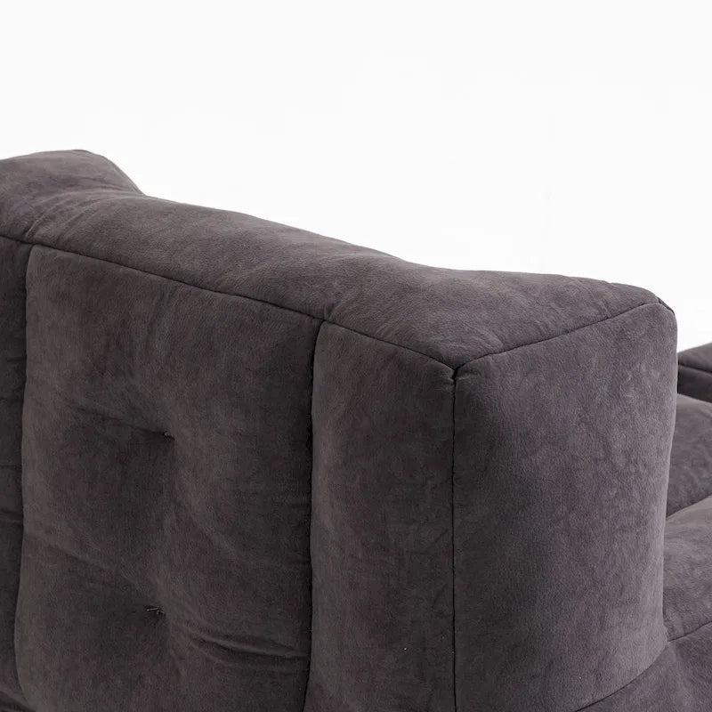 Fluffy Bean Bag Chair, Super Soft Lazy Sofa with Memory Foam and Ottoman, Indoor Modern Bean Bag Chair