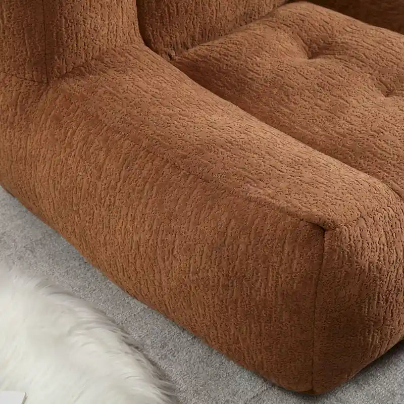 Fluffy Bean Bag Chair, Super Soft Lazy Sofa with Memory Foam and Ottoman, Indoor Modern Bean Bag Chair