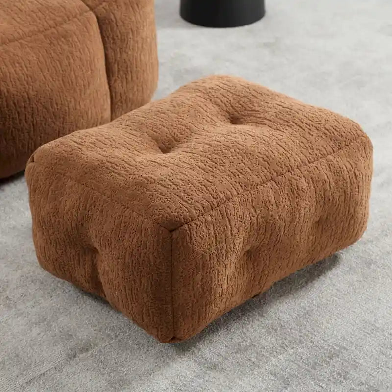 Fluffy Bean Bag Chair, Super Soft Lazy Sofa with Memory Foam and Ottoman, Indoor Modern Bean Bag Chair