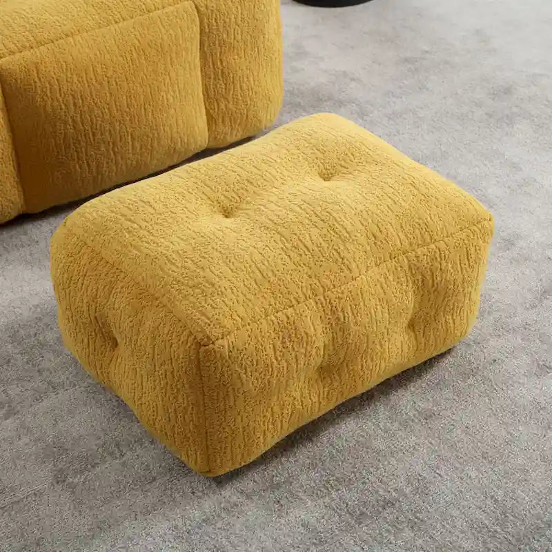 Fluffy Bean Bag Chair, Super Soft Lazy Sofa with Memory Foam and Ottoman, Indoor Modern Bean Bag Chair