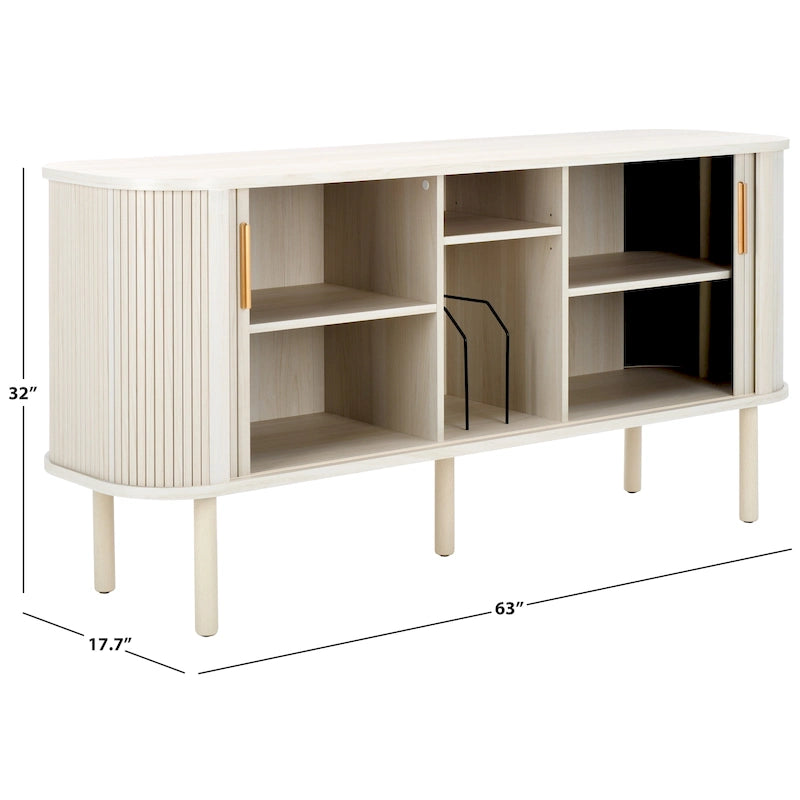 2 Tambour Door Sideboard / Media Stand 63Wx18Dx32H