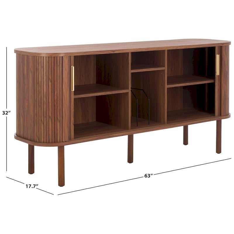 2 Tambour Door Sideboard / Media Stand 63Wx18Dx32H