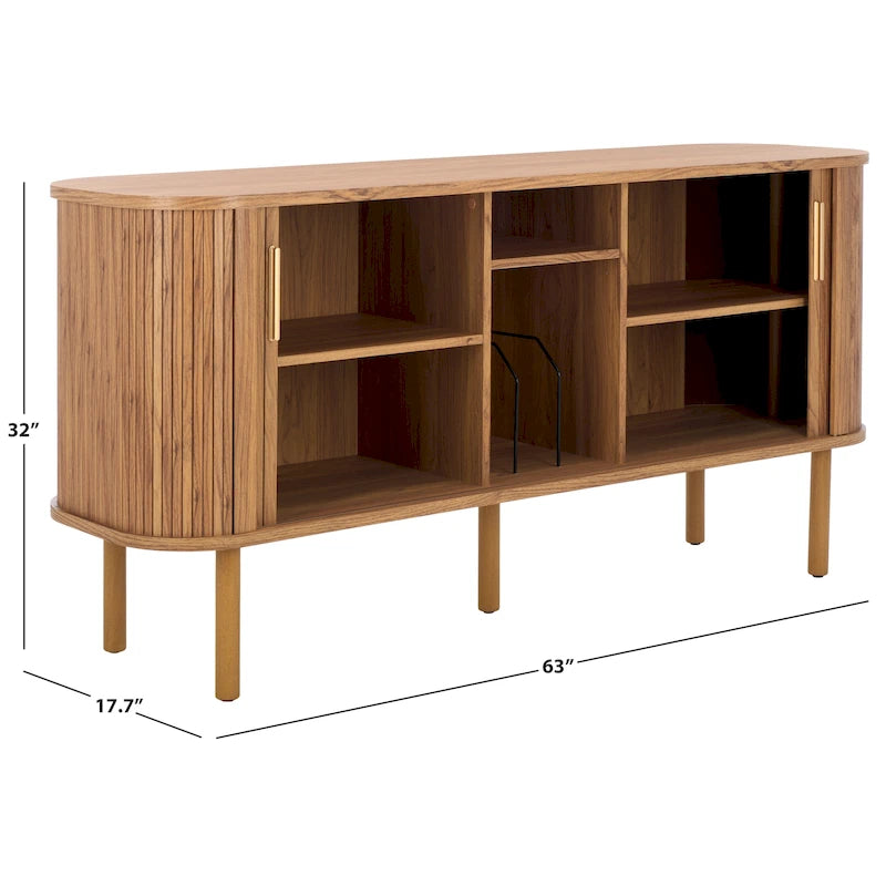 2 Tambour Door Sideboard / Media Stand 63Wx18Dx32H