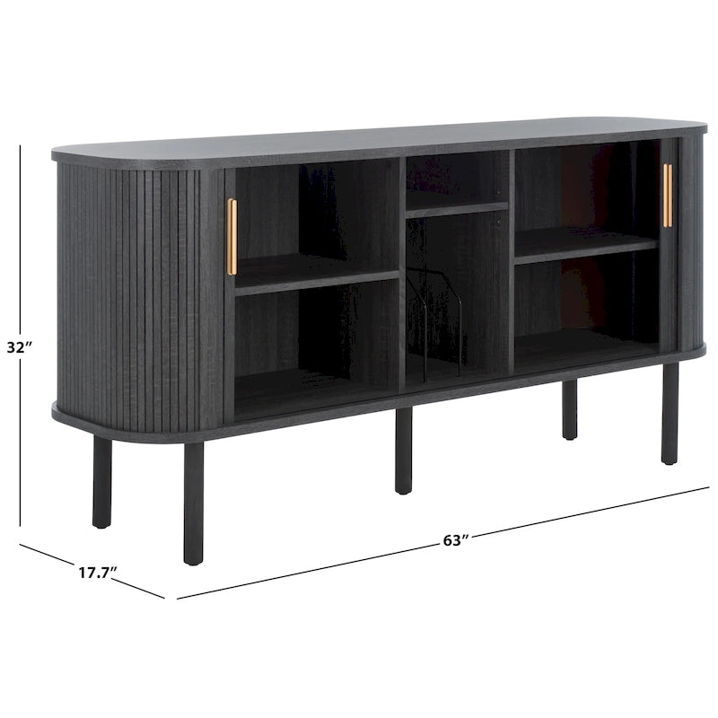 2 Tambour Door Sideboard / Media Stand 63Wx18Dx32H
