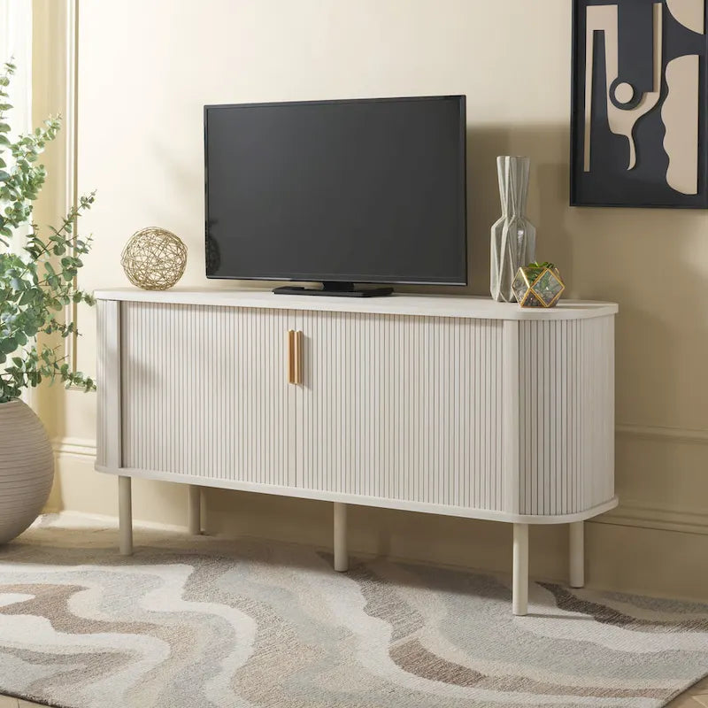 2 Tambour Door Sideboard / Media Stand 63Wx18Dx32H
