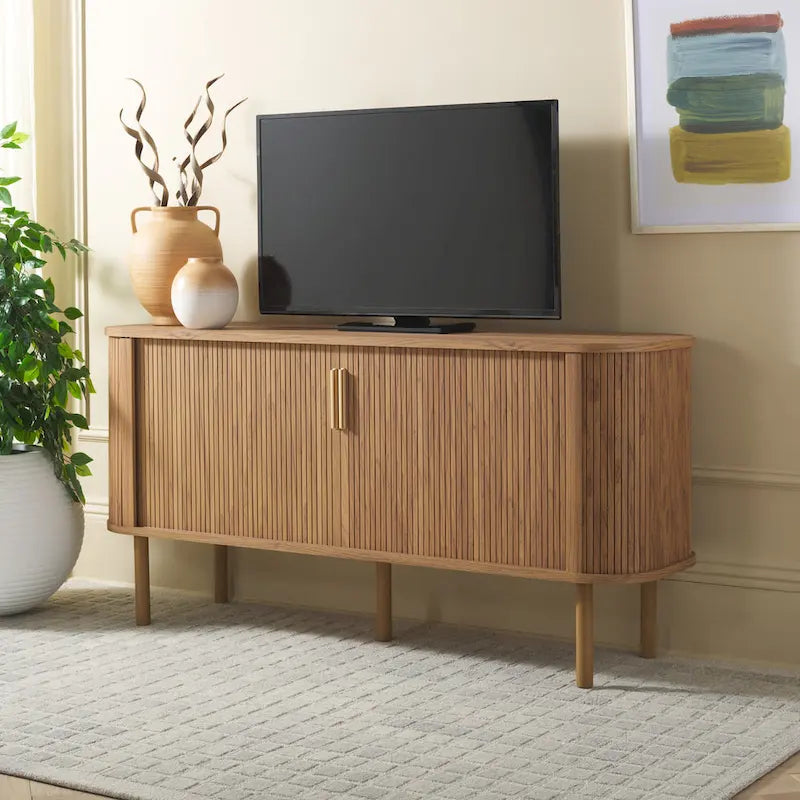 2 Tambour Door Sideboard / Media Stand 63Wx18Dx32H