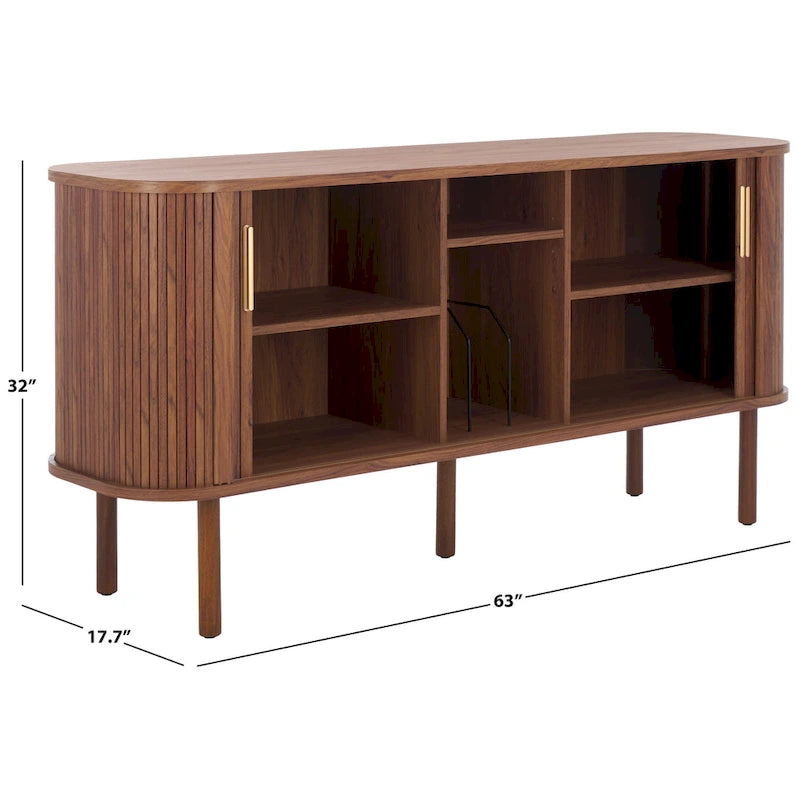 2 Tambour Door Sideboard / Media Stand 63Wx18Dx32H