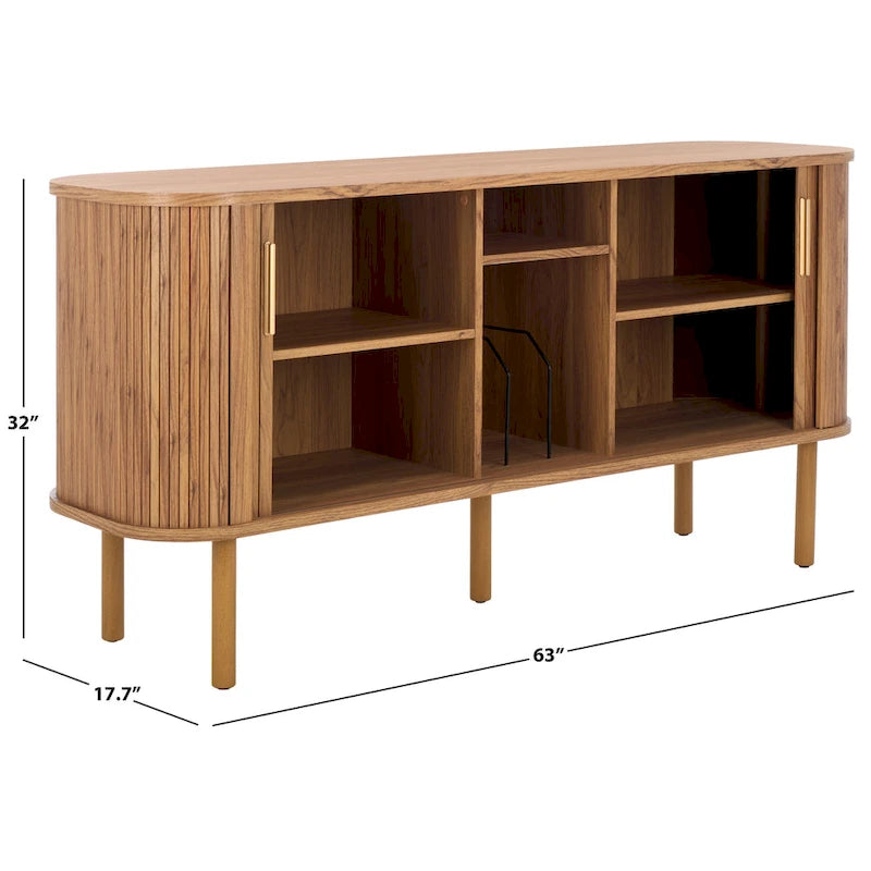2 Tambour Door Sideboard / Media Stand 63Wx18Dx32H