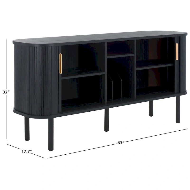 2 Tambour Door Sideboard / Media Stand 63Wx18Dx32H