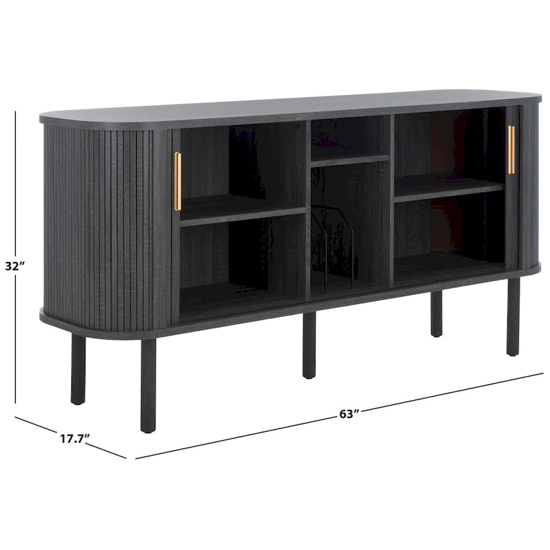 2 Tambour Door Sideboard / Media Stand 63Wx18Dx32H